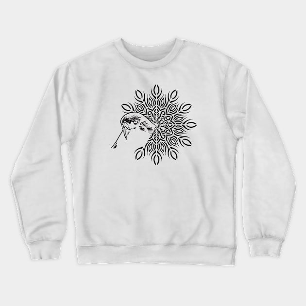 Flower Hawk Crewneck Sweatshirt by Designs by Steve